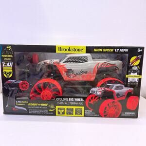 Brookstone Cyclone Big Wheel 7.4V Powerful Engine Terrain RC Remote Control Toy